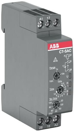 ABB 1SVR508210R0100 Реле времени CT-SAC.22 компактное (звезда-треуг. рег. время перекл. на треуг.) 24-48B DC, 24-240B AC (4 диапазонов времени 0,05с...1