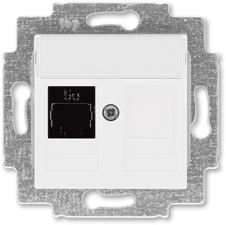2CHH295117A6003 Розетка информационная ABB Levit RJ45 категория 5e и заглушка белый