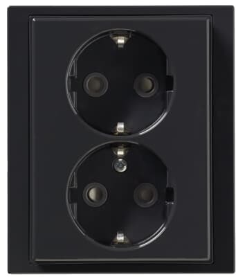 ABB 2TKA000951G1 Розетка Double Shuko 16А 230В, c рамкой, Impressivo, антрацит
