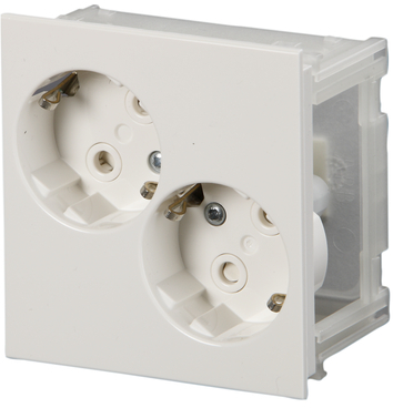 AUD10-214 ABB Розетка двоийная, ProDuct, 2xShuko, белая