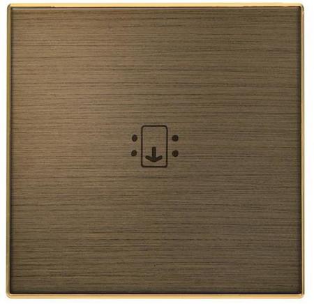 ABB 2CLA851400A1201 Накладка для механизма карточного выключателя с линзой подсветки и маркировкой, серия SKY, цвет античная латунь