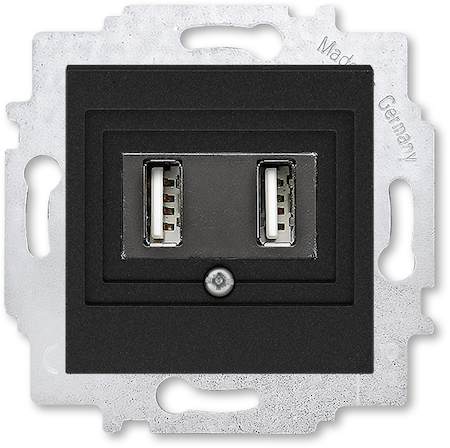 2CHH290040A6063 USB зарядка двойная ABB Levit антрацит
