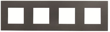 ABB 2CLA227410N1801 Рамка 4-постовая, (2+2+2+2)-модульная, базовая, серия Zenit, цвет антрацит