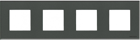 ABB 2CLA227400N3801 Рамка 4-постовая, 2-модульная, серия Zenit, стекло Графит