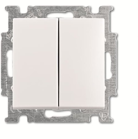 ABB 2CKA001012A2069 Механизм 1-клавишной, 1-полюсной кнопки (НО контакт/НЗ контакт), 10А 24В, 2 независимых сигнальных контакта, серия impuls