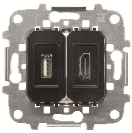 ABB 2CLA815568A1001 Механизм разъёма HDMI+USB, БВК Механизм разъёма HDMI+USB, БВК