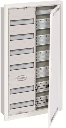 ABB 2CPX030292R9999 Шкаф 72М в нишу с медиапанелями 984х560х120 с расстоянием между DIN-рейками 125 мм и самозажимными клеммами N/PE и дверью с вент. отверстиями U62MML