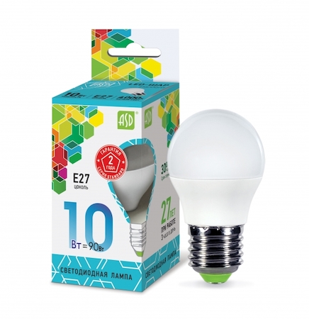 4690612015484 Лампа светодиодная LED-ШАР-standard 10Вт 230В  Е27 4000К 900Лм ASD