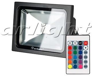 Arlight 023851 Светодиодный прожектор AR-FLB-20W-220V RGB (IR ПДУ Карта 24кн)