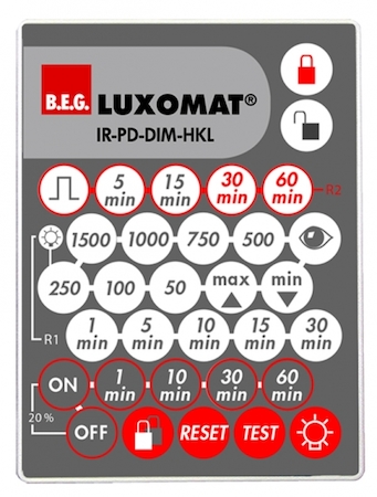 BEG 92114 Пульт управления  PD4-M-DIM-HVAC, PD9-M-DIM+HVAC, в комплекте настенный держатель / серый