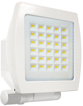 BEG 92629 Светодиодный светильник 12W, 4000К, 1050 Lm,  с датчиком движения  130°, дальность действия до 10м, сумеречный выключатель 2 - 2000 Лк, 110V-240V, -20...+40°C, L136xW125xH218мм, IP44, класс энергоэффективности А+ / белый
