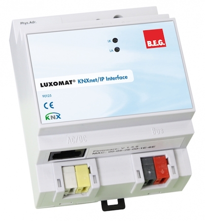 BEG 90125 Интерфейс данных KNX-IP для KNX на DIN рейку, 4TE / IP20 / белый