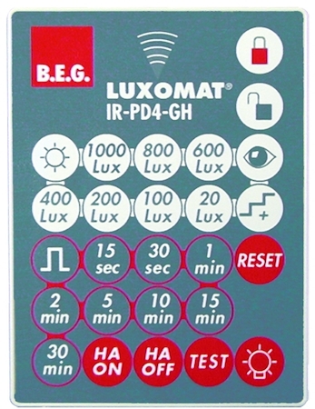 BEG 92215 Пульт управления PD4-M-1C-GH, в комплекте настенный держатель / серый