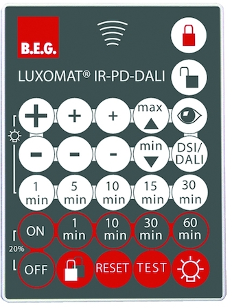 BEG 92094 Пульт управления PD2-M-DALI/DSI, PD4-M-DALI/DSI, PD9-M-DALI/DSI, в комплекте настенный держатель / серый