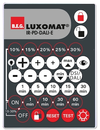 BEG 92122 Пульт управления  PD2-M-DALI/DSI, PD4-M-DUO-DALI/DSI, PD4-M-DALI/DSI, PD9-M-DALI/DSI,  в комплекте настенный держатель / серый