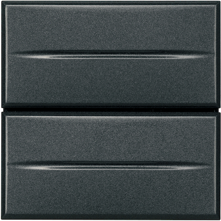 BTicino HS4036/2 Axolute Кнопка двойная 1Р (NO) + 1Р (NO) 10 А 250 В~ – 2 модуля, цвет антрацит