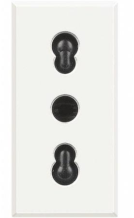 BTicino HD4180 Axolute Розетка 2К+З, 10/16 А 250 В~ с экранированными контактами, цвет белый