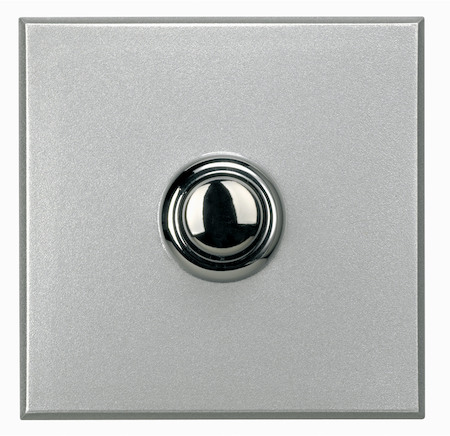 BTicino HX4005/2 Axolute Кнопка 1Р (NO) 16 А 250 В~ 2 модуля, винтовые клеммы, дизайн STYLE, цвет алюминий