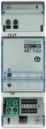 BTicino F422 Интерфейс SCS/SCS, 2 модуля DIN
