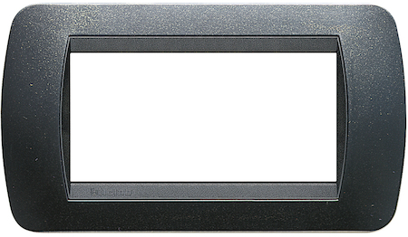 BTicino L4804PA Накладка на 4 модуля, Тёмная Сталь