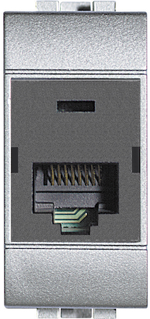 BTicino NT4262C6 LivingLight Розетка RJ45, UTP, cat6, IDC110, цвет алюминий