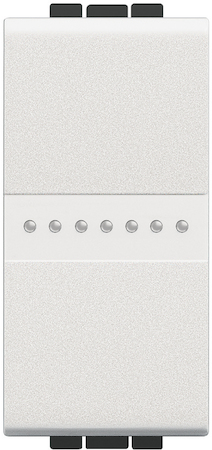 BTicino N4051A LivingLight Выключатель Axial с автоматическими клемами, размер 1 модуль, цвет белый