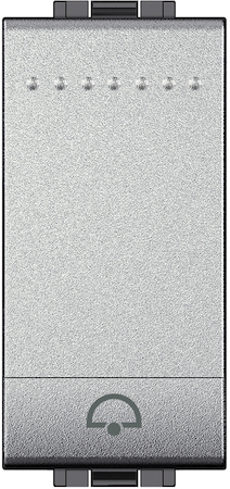 BTicino NT4042N LivingLight Кнопка (NO) с символом "Звонок", 1 модуль, цвет алюминий
