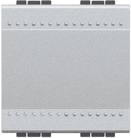 BTicino NT4004M2N LivingLight Переключатель промежуточный с механическими клемами, размер 2 модуля, цвет алюминий