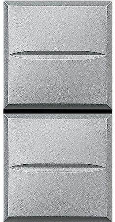 BTicino HC4036 Axolute Кнопка двойная 1Р (NO) + 1Р (NO) 10 А 250 В~, цвет алюминий