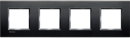 BTicino LNA4802M4AR LivingLight Рамка прямоугольная, 4 поста, цвет Антрацит