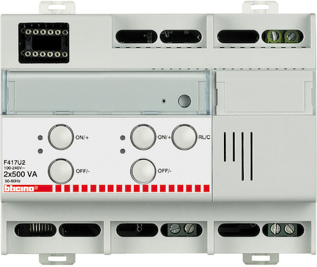BTicino F417U2 My Home Универсальный активатор-диммер для резистивных, индуктивных и емкостных нагрузок, 2 каналf, 1,7А