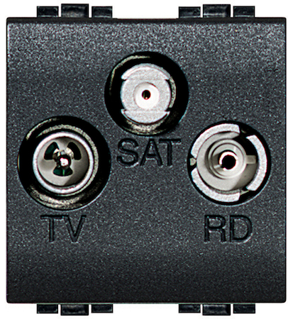 BTicino L4210D Тройная коаксиальная оконечная розетка для TV