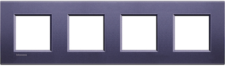 BTicino LNA4802M4CB LivingLight Рамка прямоугольная, 4 поста, цвет Синий шелк