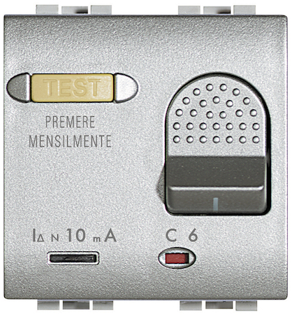 BTicino NT4305/6 2х полюсный дифференциальный автоматический выключатель 6А 230В 2 модуля