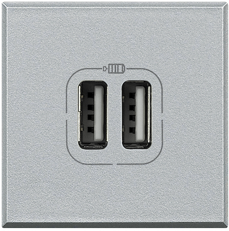 BTicino HC4285C2 Axl разьем д/зарядки 2хUSB ал