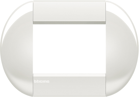 BTicino LNB4803BI LivingLight Рамка овальная, 3 модуля, цвет Белый