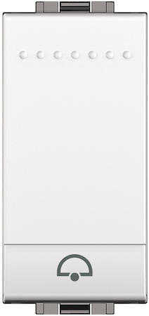 BTicino N4042N LivingLight Кнопка (NO) с символом "Звонок", 1 модуль, цвет белый