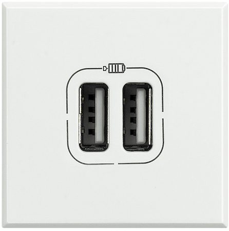 BTicino HD4285C2 Axl разьем д/зарядки 2хUSB бел