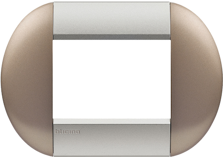 BTicino LNB4803TB LivingLight Рамка овальная, 3 модуля, цвет Бронзовый