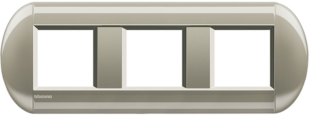 BTicino LNB4802M3TC LivingLight Рамка овальная, 3 поста, цвет Титан