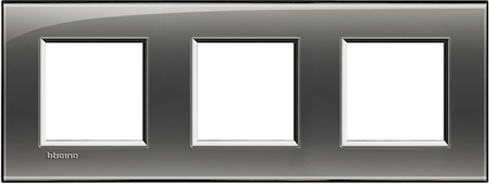 BTicino LNA4802M3KF LivingLight Рамка прямоугольная, 3 поста, цвет Лондонский туман