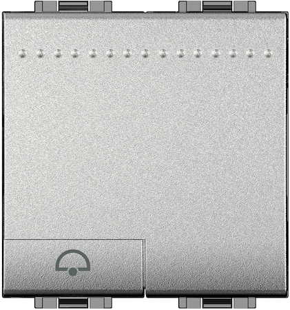 BTicino NT4042M2N LivingLight Кнопка (NO) с символом "Звонок", 2 модуля, цвет алюминий