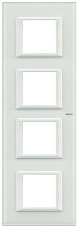 BTicino HA4802M4VBB Axolute декоративные накладки прямоугольной формы, White, цвет белое стекло, на 2+2+2+2 модуля