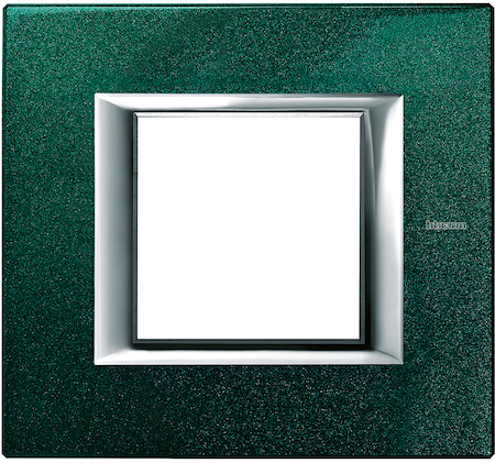 BTicino HA4802VS Axolute декоративные накладки прямоугольной формы, лакированные, цвет малахит, на 2 модуля