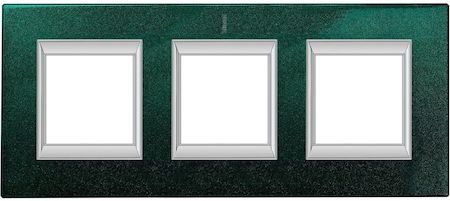 BTicino HA4802/3VS Axolute декоративные накладки прямоугольной формы, лакированные, цвет малахит, на 2+2+2 модуля