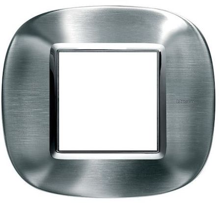BTicino HB4802ACS Axolute Декоративные накладки в форме эллипса, сталь, цвет фактурная сталь