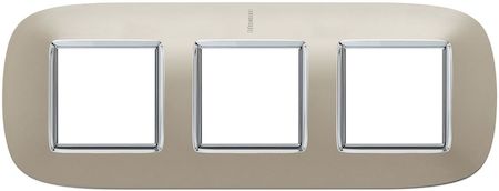 BTicino HB4802/3TC Axolute декоративные накладки в форме эллипса, глянцевые, цвет светлый титан, на 2+2+2 модуля
