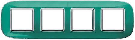 BTicino HB4802/4DV Axolute декоративные накладки в форме эллипса, прозрачные, цвет мятная карамель, на 2+2+2+2 модуля
