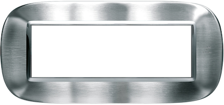 BTicino HB4806AXS Axolute декоративные накладки в форме эллипса, сталь, цвет фактурная сталь Alessi, на 6 модулей