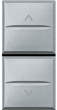 BTicino HC4037 Axolute Кнопка двойная с блокировкой 1Р (NO) + 1Р (NO) 10 А 250 В~, цвет алюминий